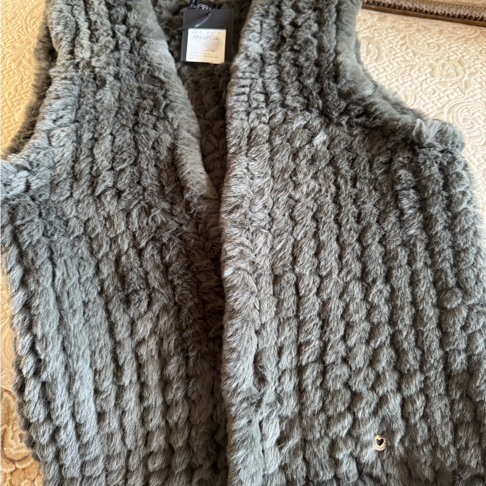 Gray Faux Fur Vest